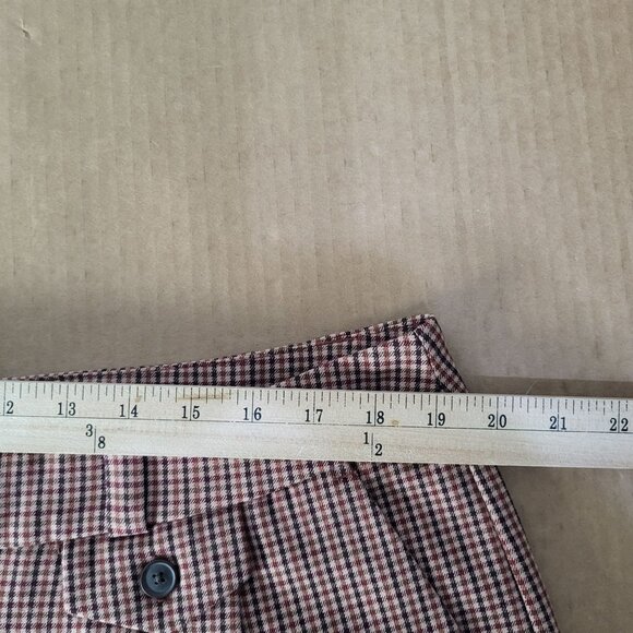 A New Day Women's SZ 17 High Rise Wide Leg Trousers Plaid Brown Pleats Pockets - Picture 6 of 11
